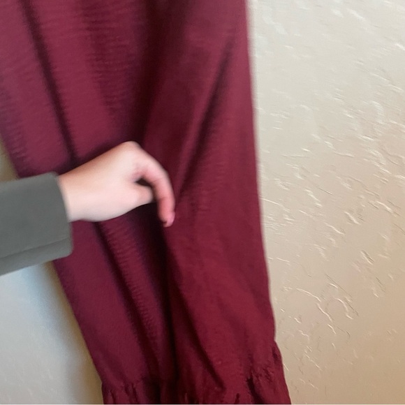 The Nines by HATCH Sleeveless Tiered Slip Maternity Dress red satin size small - Picture 7 of 7